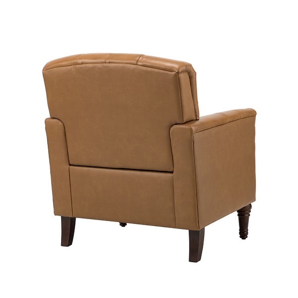 Wemer Transitional Genuine Leather Armchair with Button Tufted Back by HULALA HOME