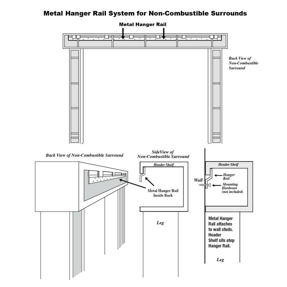 Pearl Mantels 48 in. x 42 in. Non-Combustible Pepper Surround Mantel RPS48PD