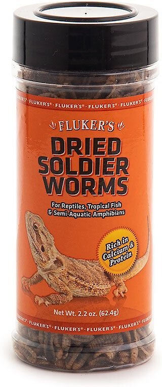 Fluker's Dried Soldierworms Reptile Food， 2.2-oz bag