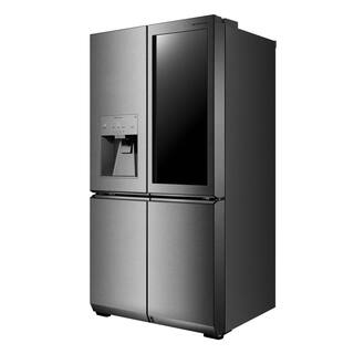 LG SIGNATURE 30 cu. ft. French Door Refrigerator w InstaView Glide N' Serve Auto Open Door and Voice Activation in Textured Steel URNTS3106N