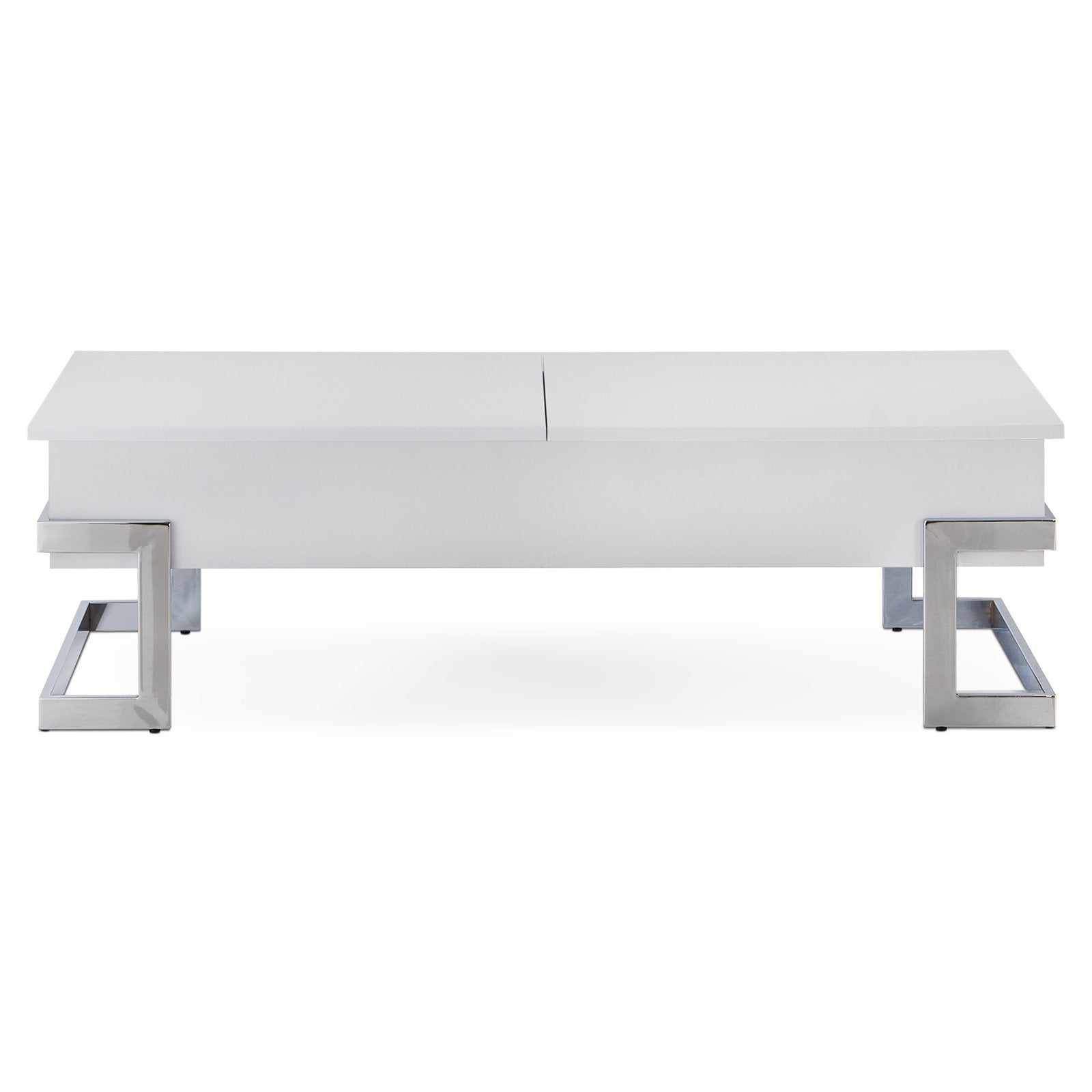 ACME Calnan Lift Top Coffee Table, White/Silver