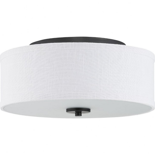 Progress Lighting Inspire Collection 1 light Led Flush Mount Graphite Finish Fabric Shade