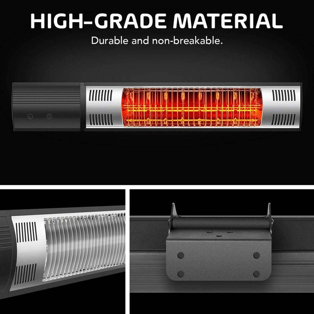 1,500-Watt Infrared Wall Mounted Heater Indoors and Outdoors Heater with Overheat Protection, Remote Control and Timer DHS-CYGL-LL60B