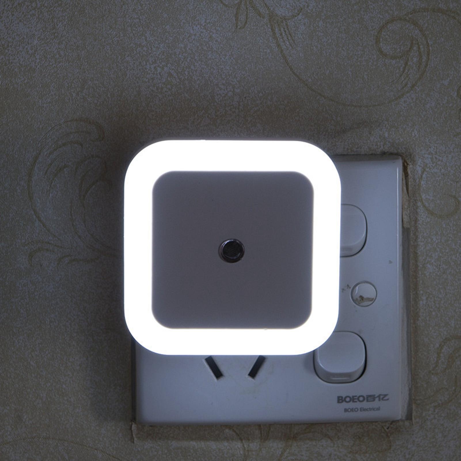 Led Night Light Intelligent Light Control Bedside Lamp Corridor Light For Bedroom 110v220vwhite Us Plug