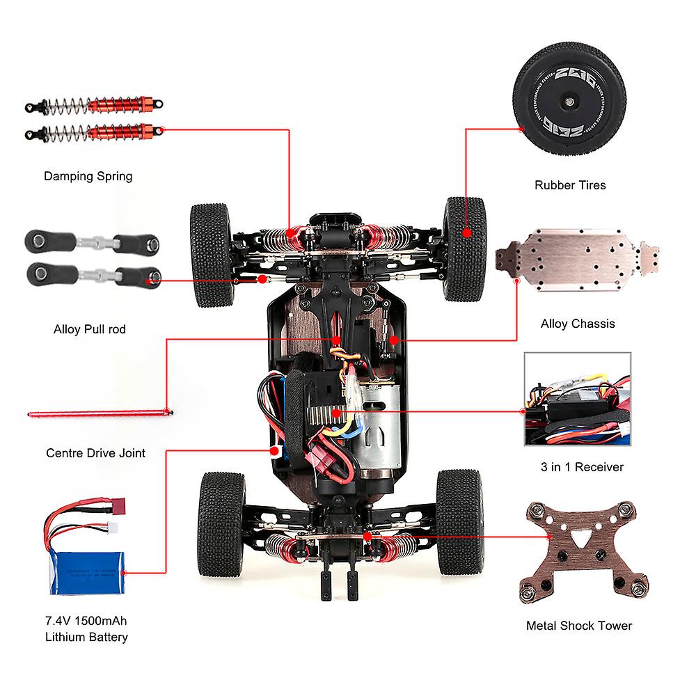 Wltoys Xks 144001 Rc Car 60km/h High Speed 1/14 2.4ghz Rc Buggy 4wd Racing Off-road Drift Car Rtr