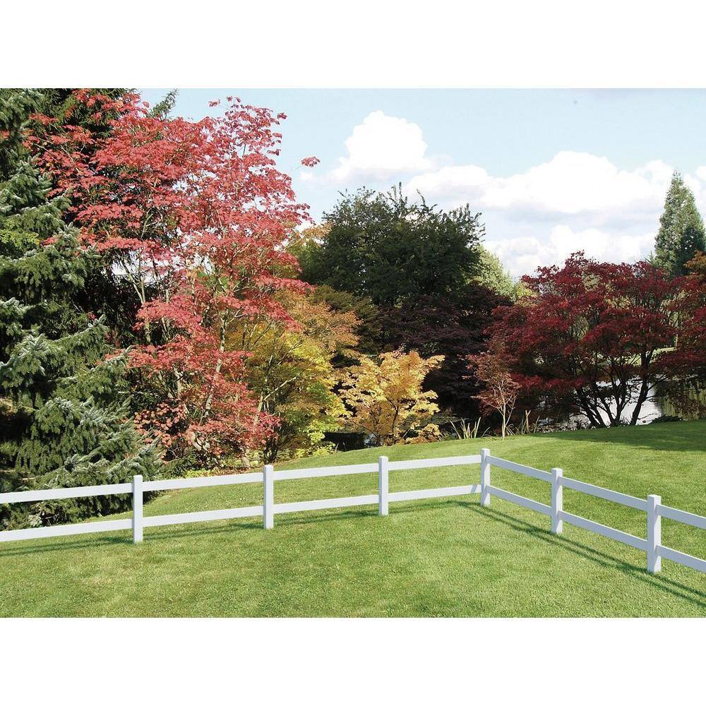 Veranda 5 in. x 5 in. x 5 ft. Vinyl White Ranch 2-Rail Line Fence Post 53990