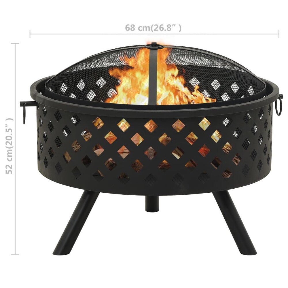 vidaXL Fire Pit with Poker 26.8\