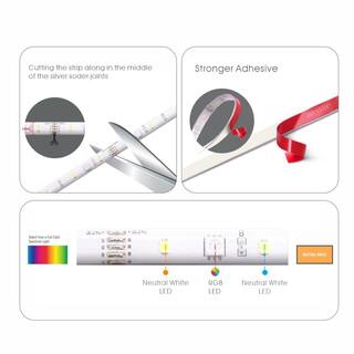 Commercial Electric 32 ft. IndoorOutdoor RGB Plus W LED Strip Light with RF Remote LS9A10-32FT