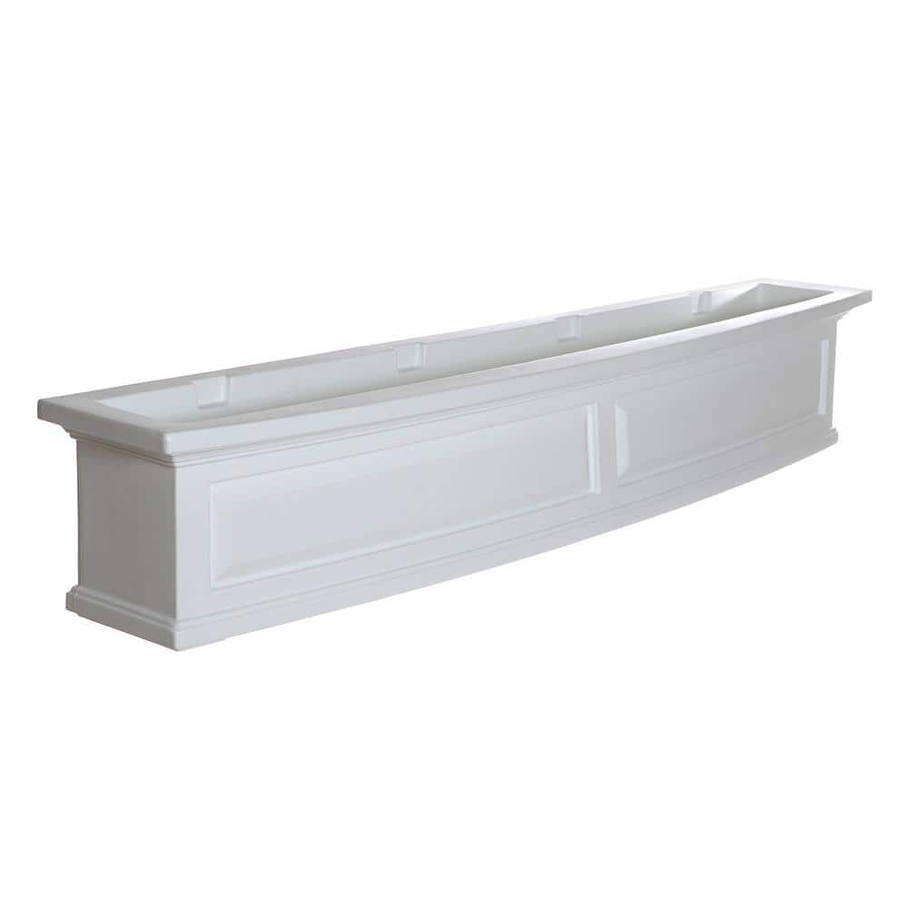 Mayne Nantucket 60 in. x 11.5 in. Self-Watering White Polyethylene Window Box 4832-W