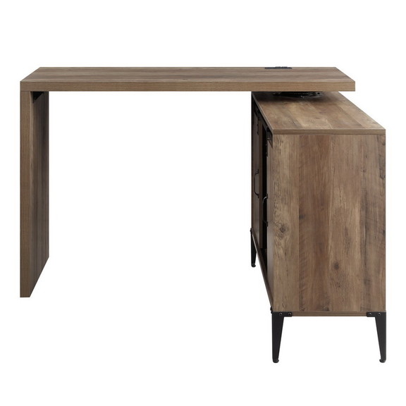 ACME Zakwani Writing Desk w/USB Desk  Rustic Oak  ...