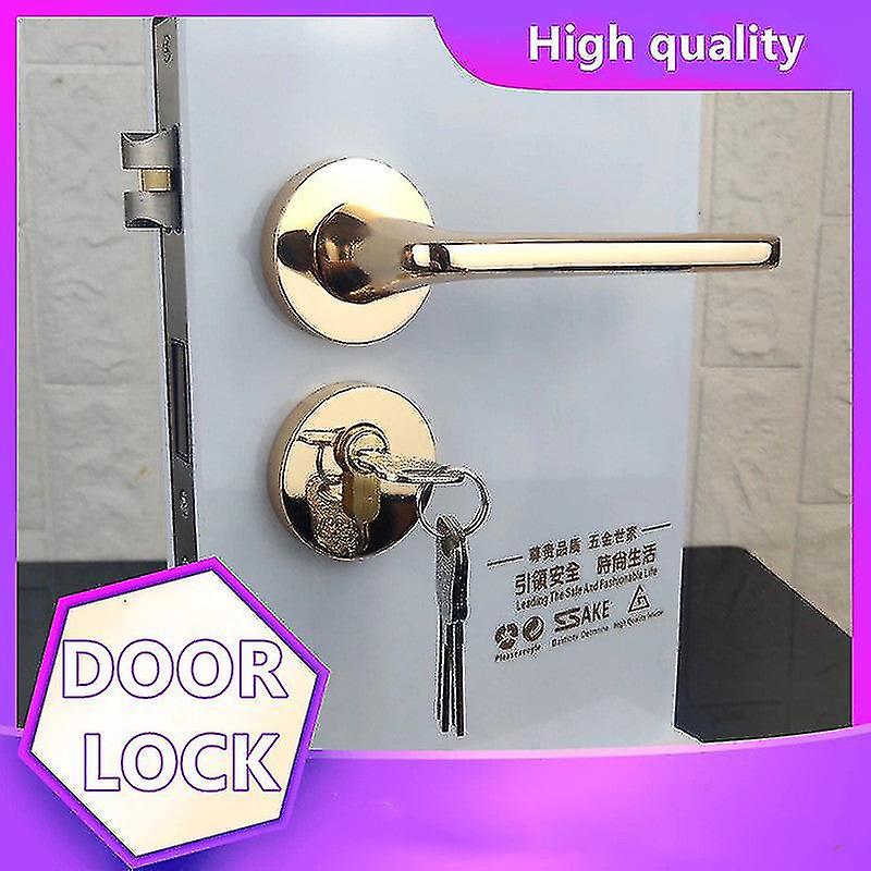 Naiwang Zinc Alloy Bedroom Silent Anti-theft Door Lock Home Mechanical Split Golden Door Locks Handle Furniture Hardware Accessories