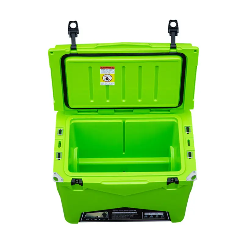 Hot Sale Outdoor Ice Cooler Box Camping Plastic Insulated Cooler Box with fishing rods   basket   cup holder for camping  hiking