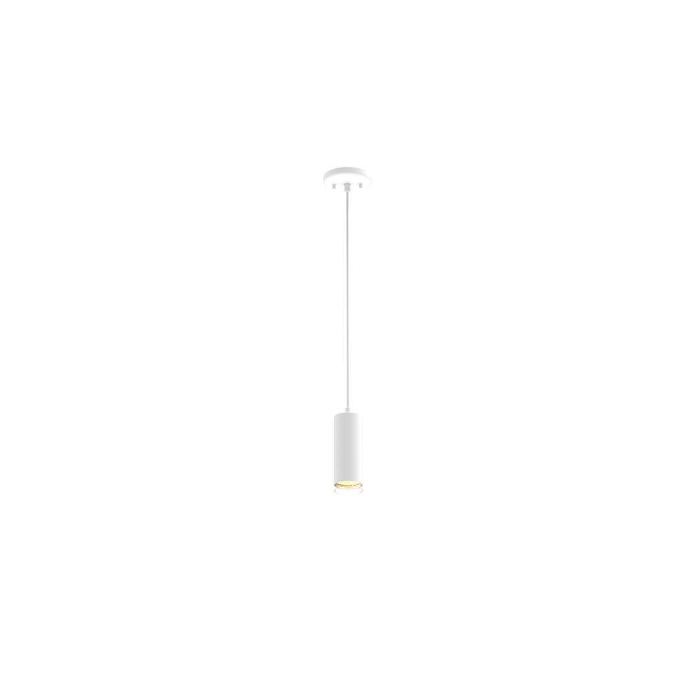 Hampton Bay Florian 50-Watt Integrated LED White Mini Pendant with Plastic Shade 3P17309-WH