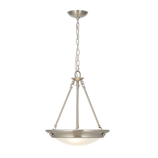 3 light Pendant With Frosted Glass Shade includes Led Light Bulb Dark Bronze Cresswell Lighting