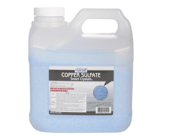 Copper Sulfate Smart Crystals Moss  Algae Killer， 15 lb. Jug - 222