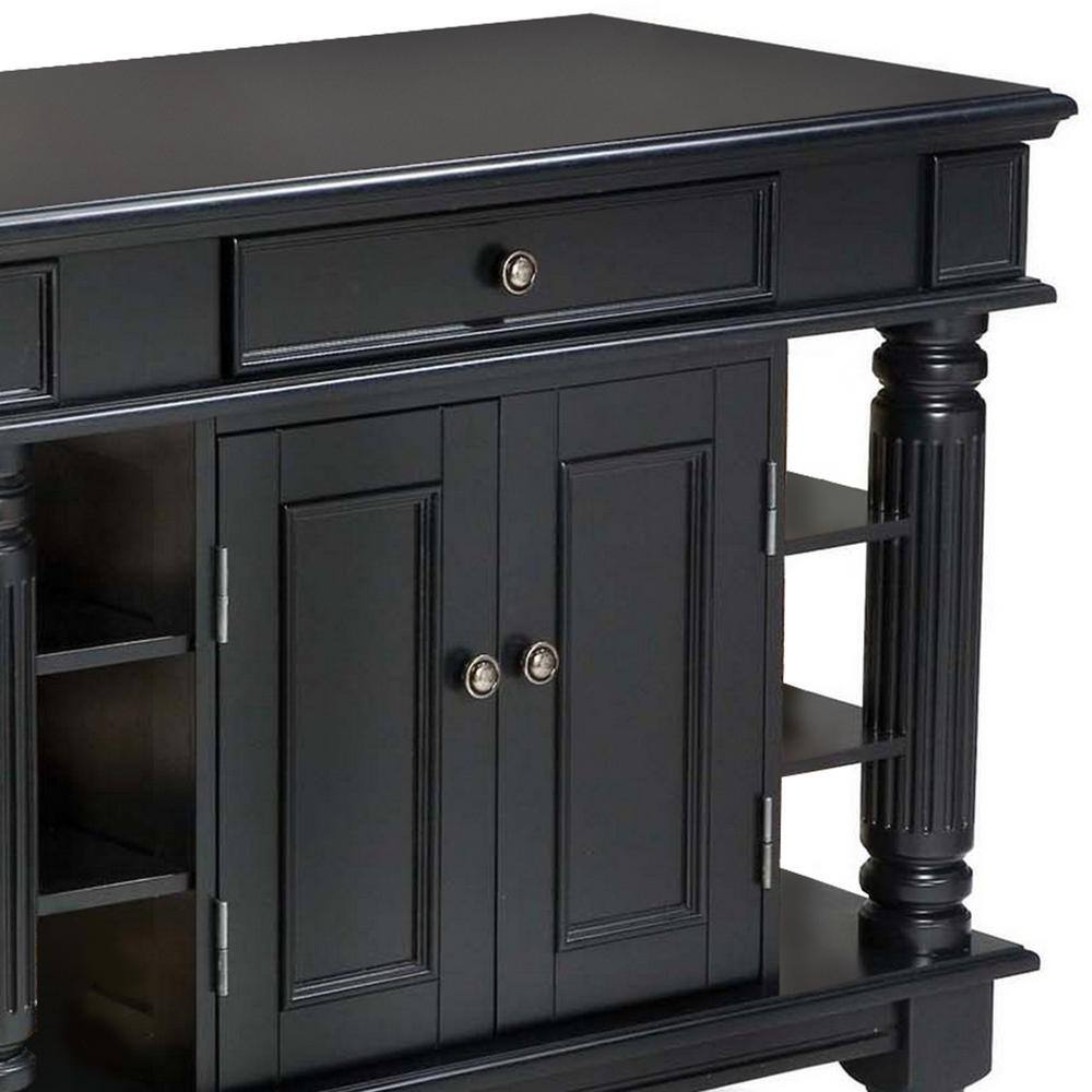 HOMESTYLES Americana Black Kitchen Island With Storage 5092-94