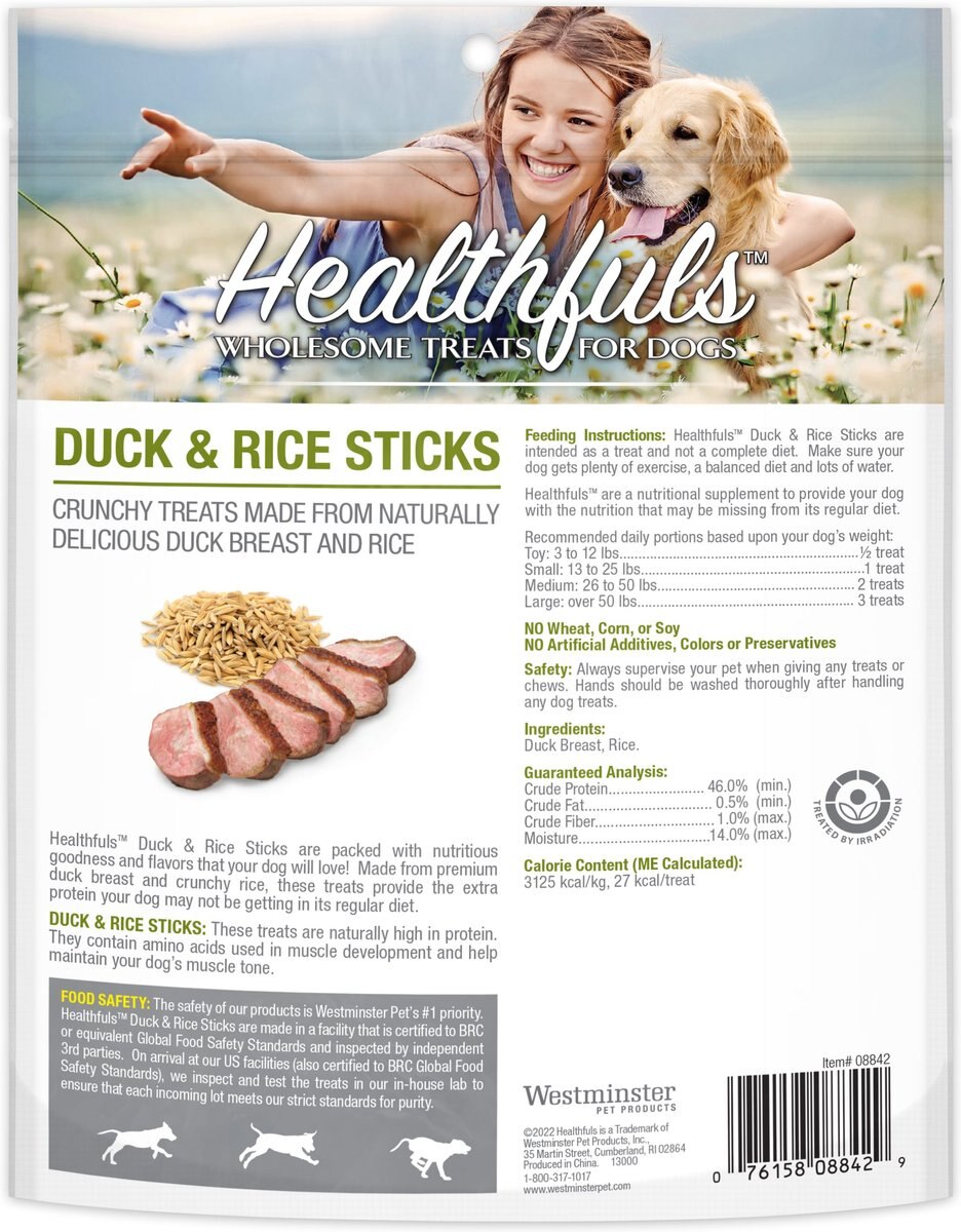 RUFFIN' IT Healthfuls Duck and Rice Sticks Jerky Dog Treats