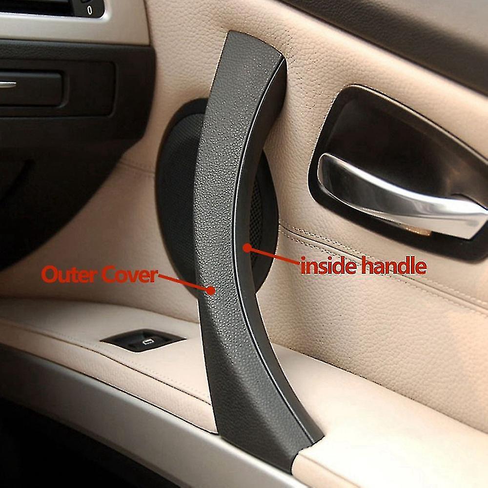 Car Left Interior Door Pull Handle With Cover Trim Replacement For- 3 Series E90 E91 E92 2004-2012