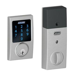 Schlage Century Satin Chrome Electronic Connect Touchscreen Deadbolt with Alarm - Z-Wave Plus Enabled BE469ZP CEN 626