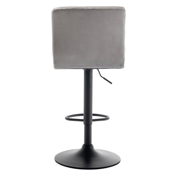 Swivel Modern Velvet Tufted Upholstered Adjustable Counter Height Barstools Gray Velvet， Set Of 2