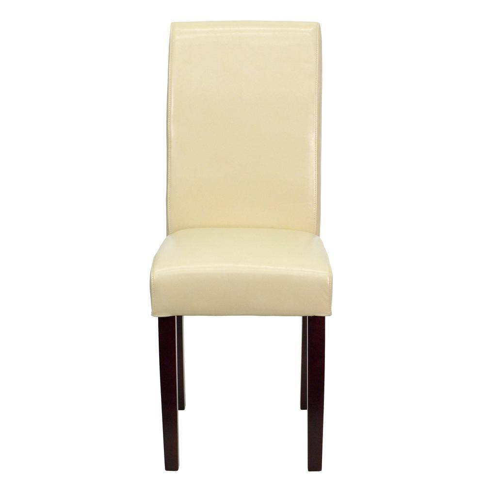 Flash Furniture Ivory Leather Upholstered Parsons Chair BT350IVORY050