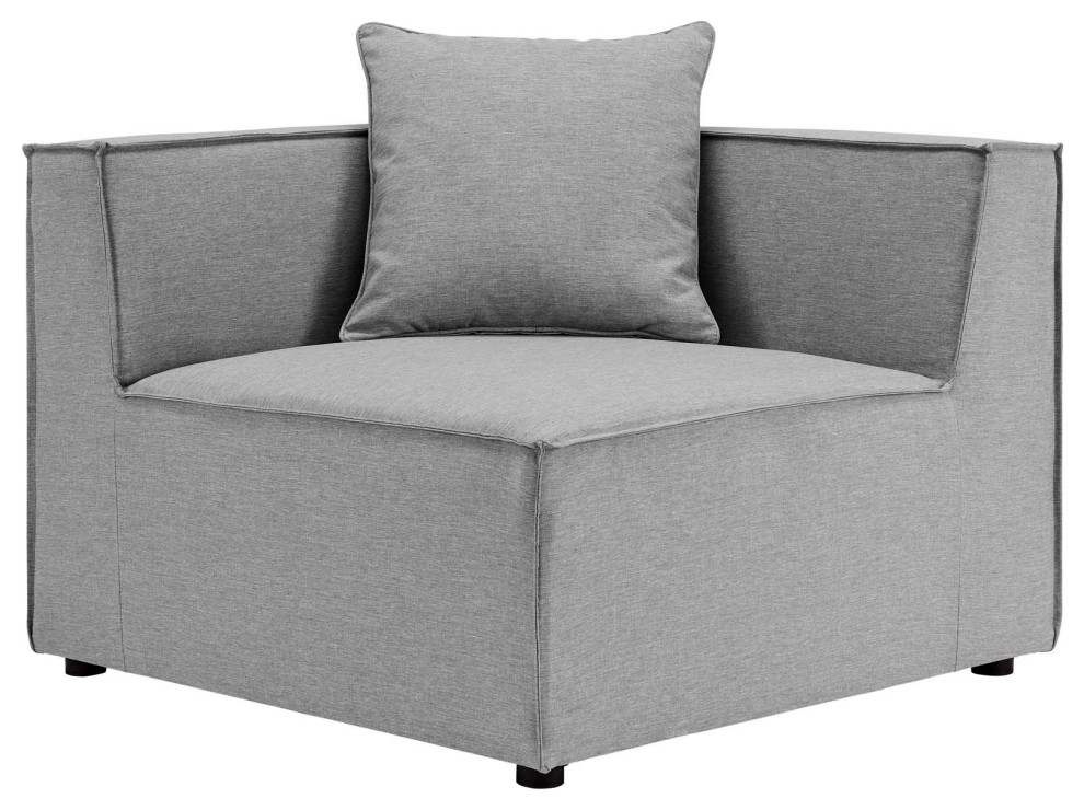 Lounge Loveseat Chaise Sofa  Fabric  Gray  Modern  Outdoor Patio Bistro   Transitional   Outdoor Loveseats   by House Bound  Houzz