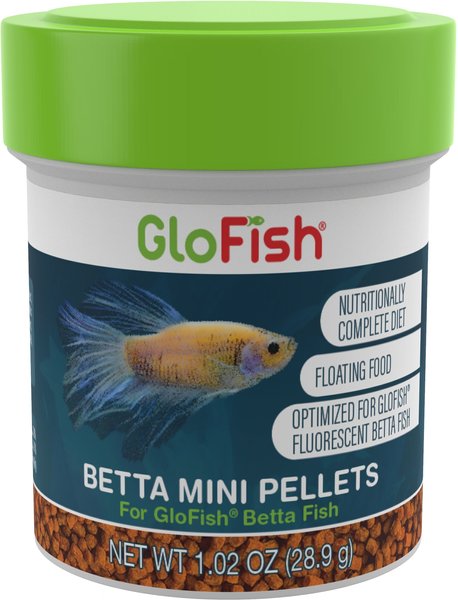 GloFish Betta Mini Pellets Fish Food， 1.02-oz can