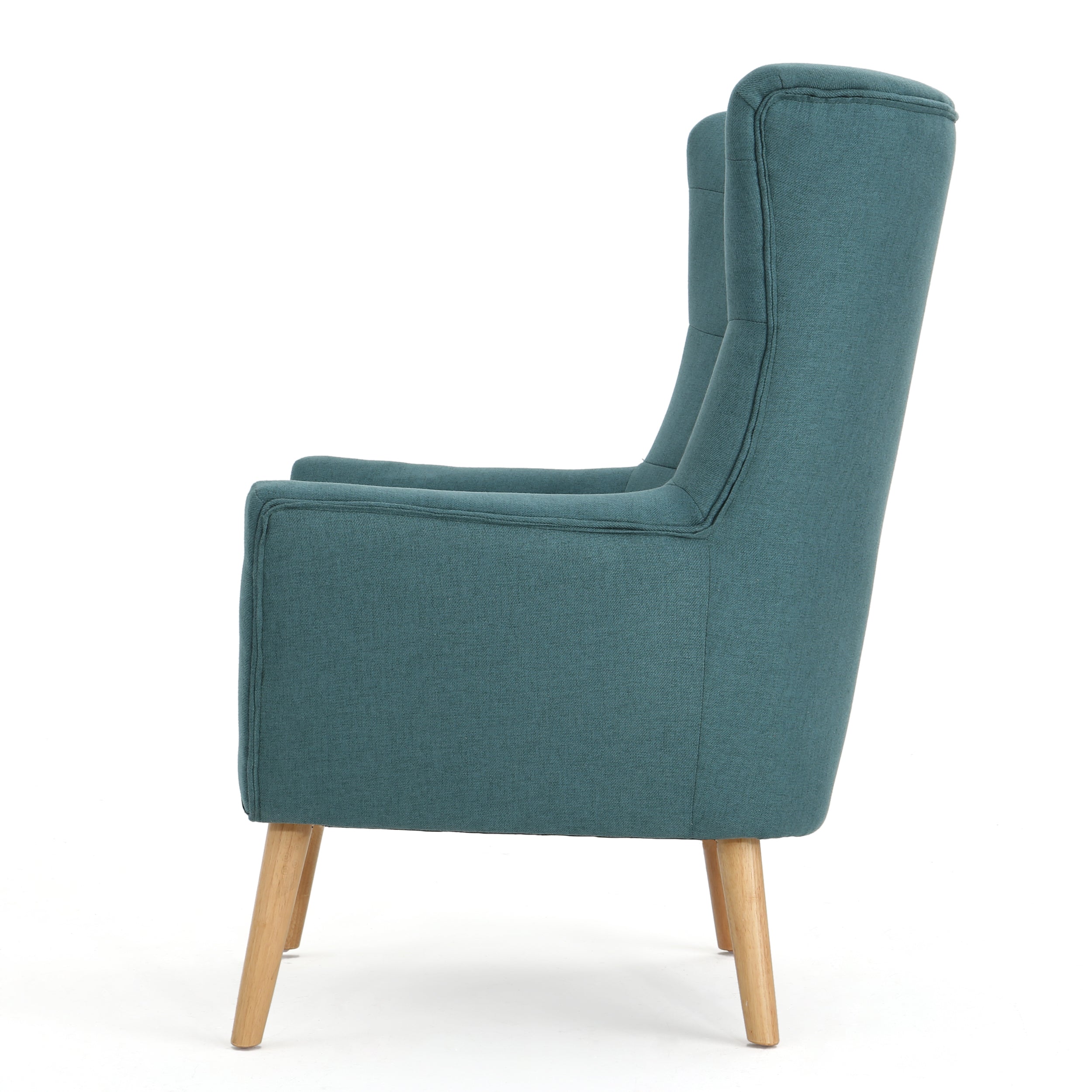 Temescal Mid Century Modern Dark Teal Fabric Accent Chair