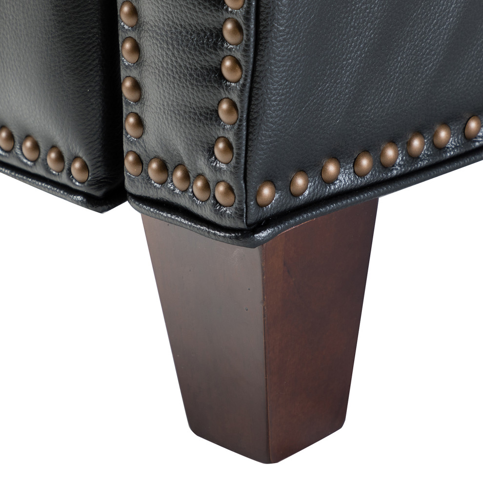 Genuine Leather Cigar Recliner With Nailhead Trim   Transitional   Recliner Chairs   by Karat Home  Houzz
