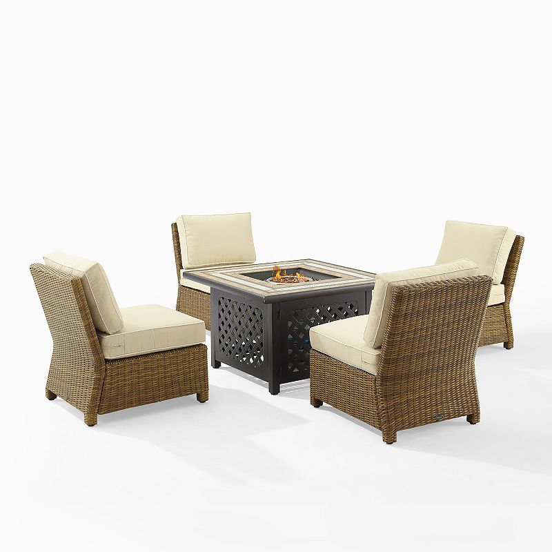 Crosley Bradenton Outdoor Conversation Fire Pit and Patio Chair 5-piece Set