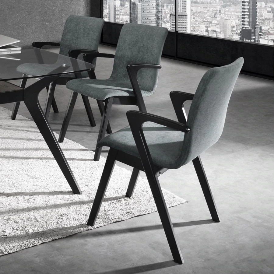 Caterina Arm Chair  Dark Gray Fabric 20 quotX24 quotX34 quot  Midcentury   Dining Chairs   by V.S.D Furniture  Houzz