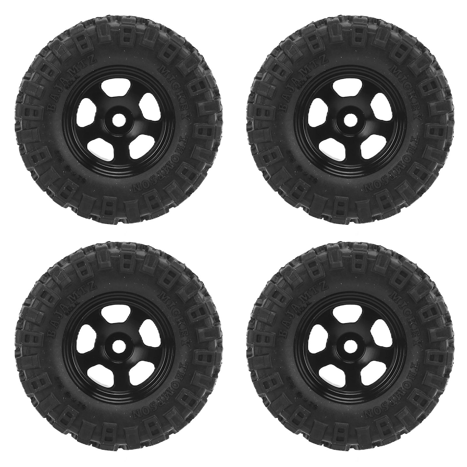 4 Pcs Rc Tires Wearresisting Rubber 1/24 Simulation Model Car Tire Cover For Axial Scx24black