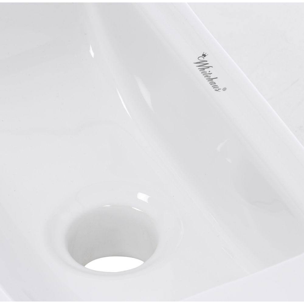 Whitehaus Collection Isabella Wall-Mounted Bathroom Sink in White WH1-103L