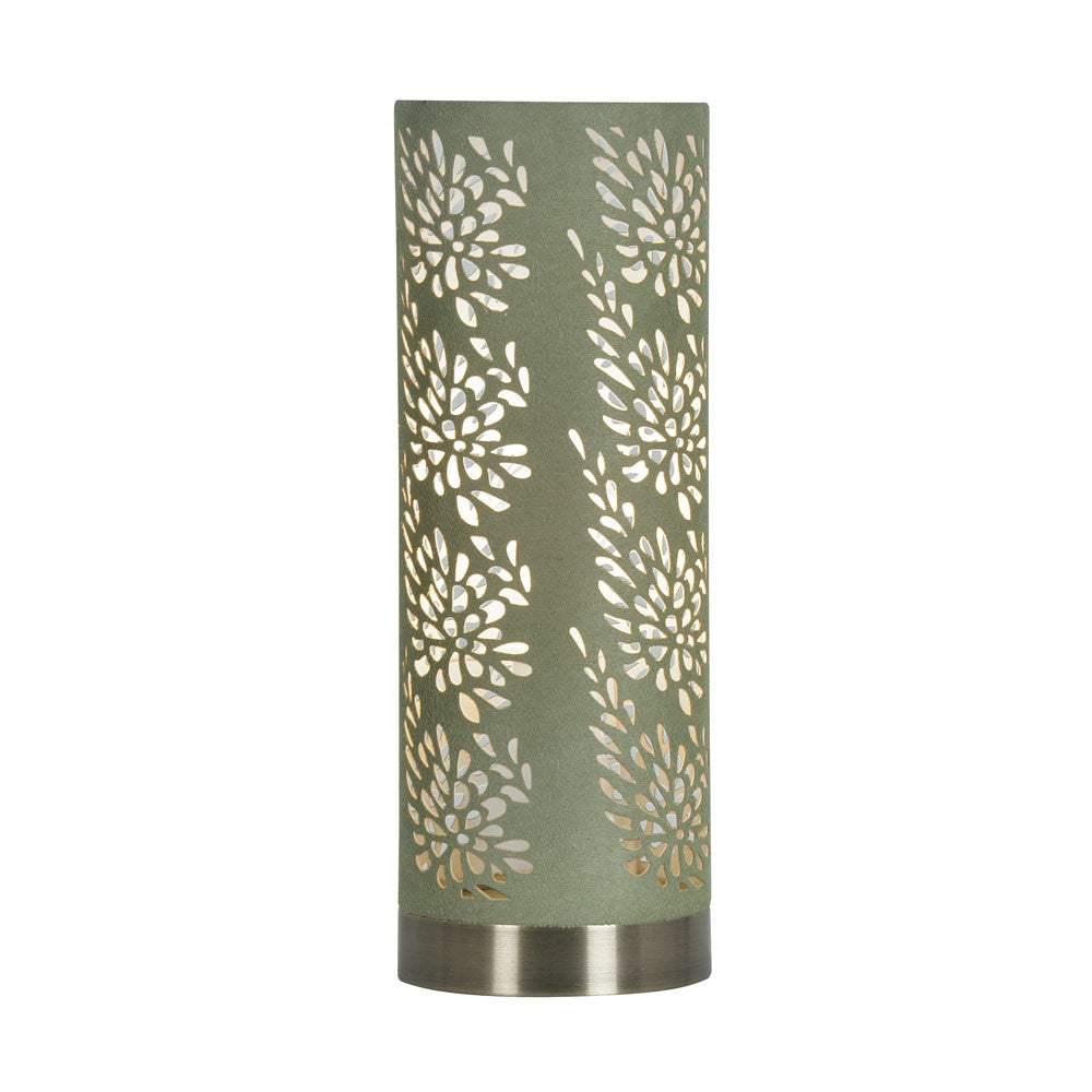 Oaks TL 905 SE Tema Sage Green Etched Design Touch Table Lamp