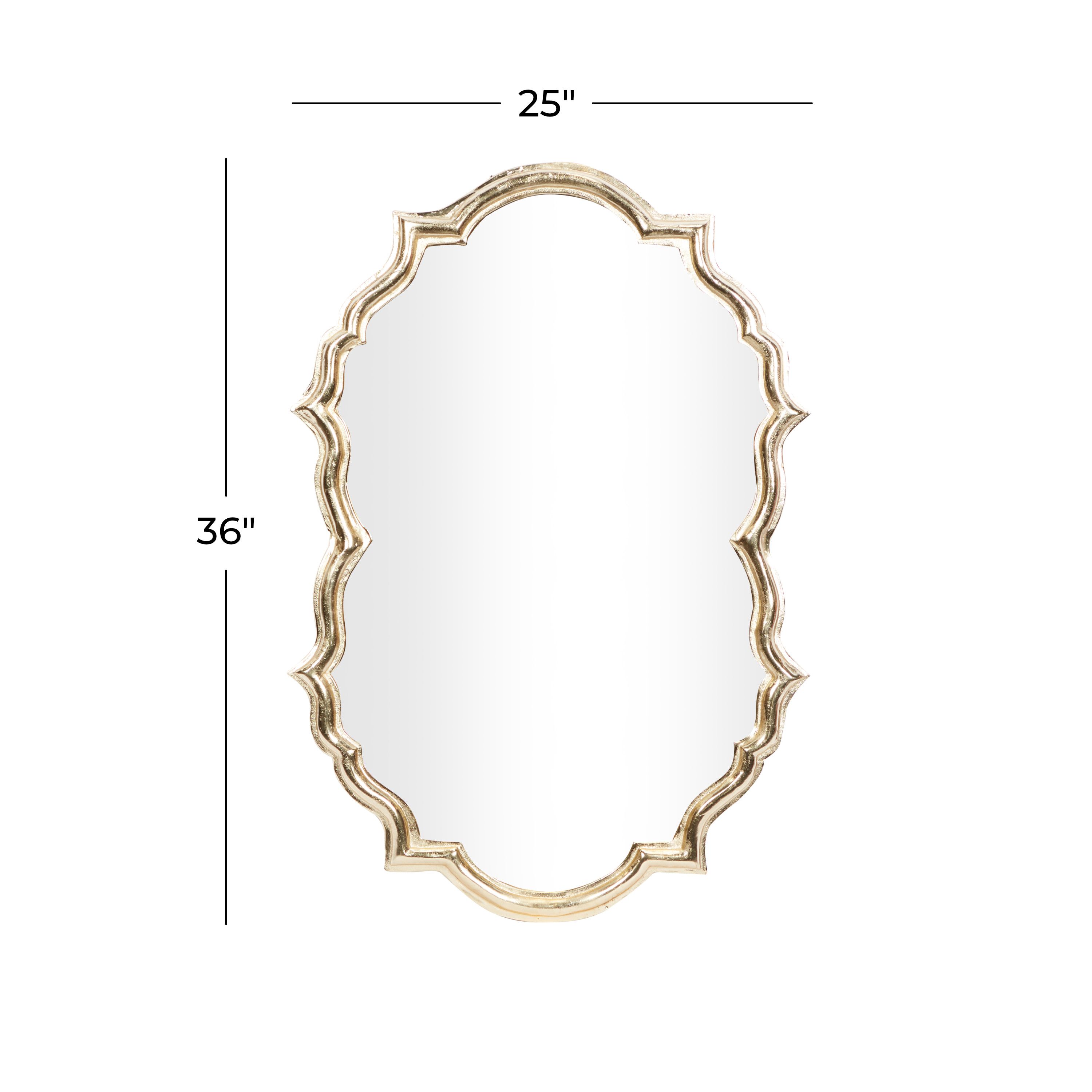 Gold Aluminum Contemporary Wall Mirror 36 x 25 x 2