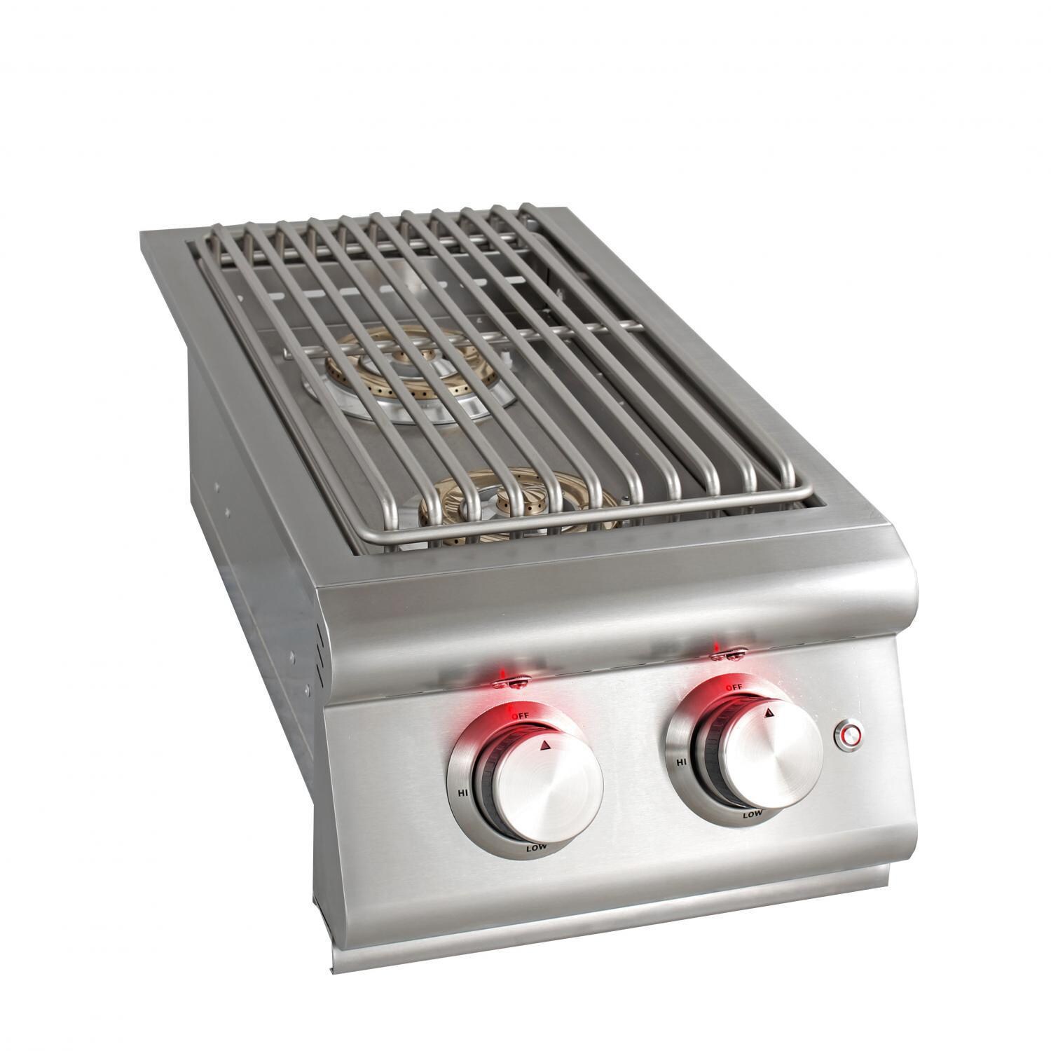 Blaze Premium LTE Built-In Propane Gas Stainless Steel Double Side Burner With Lid