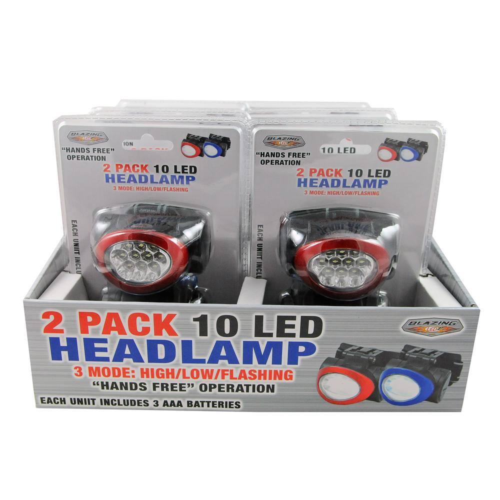 Blazing LEDz Battery Operated 10 LED Headlamp (2-Pack) 702418