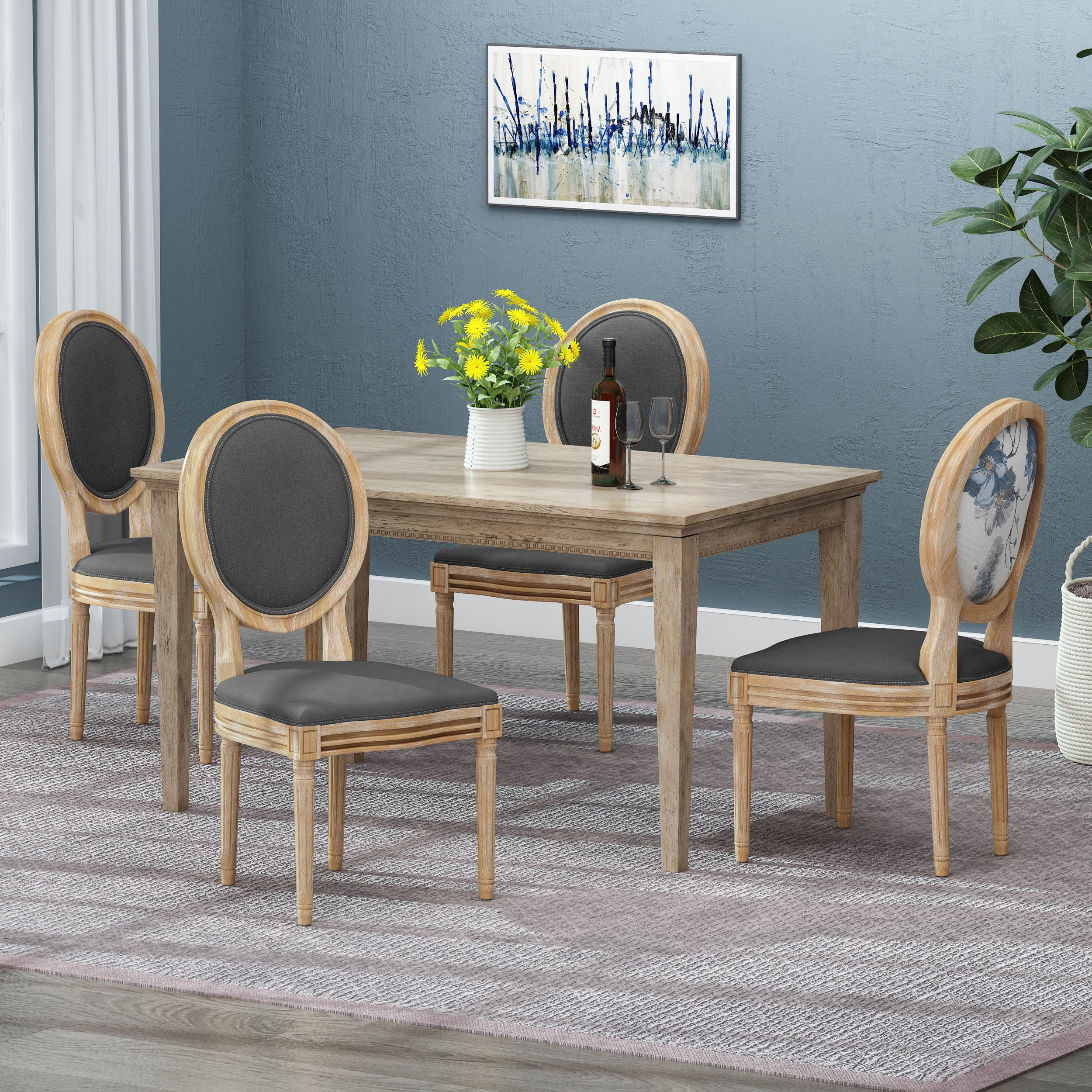 Lariya French Country Dining Chairs (Set of 4)