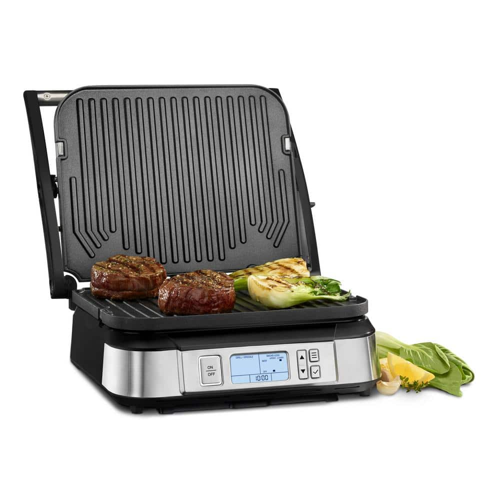 Cuisinart Contact Gray Stainless Griddler with Smoke-Less Mode GR-6S