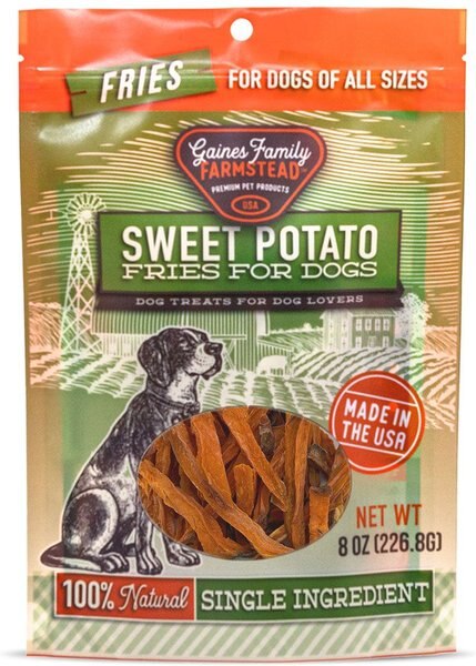 Gaines Family Farmstead Sweet Potato Fries Grain-Free Dog Treats， 8-oz bag