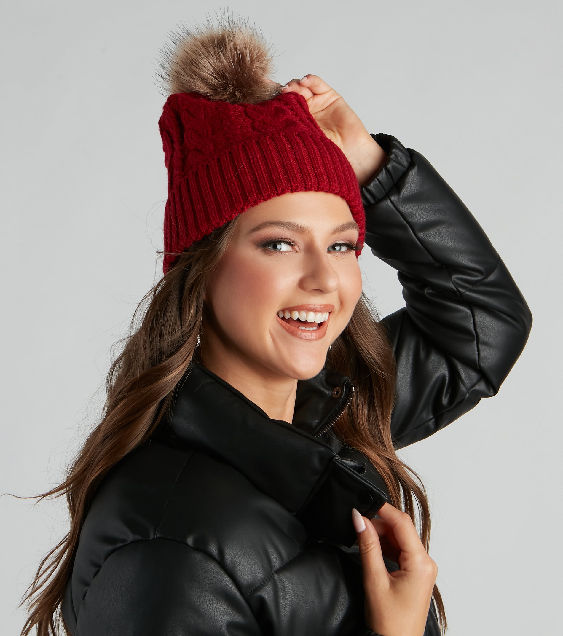 Winter Breeze Faux Fur Knit Beanie