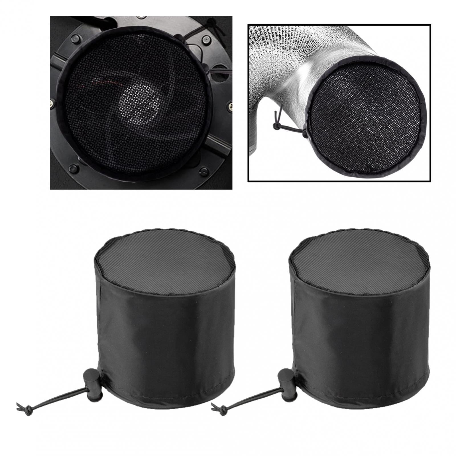 2x Grow Tents Accs with Elastic Band Dustproof Duct Cover Dryer for th Indoor 8inch Black