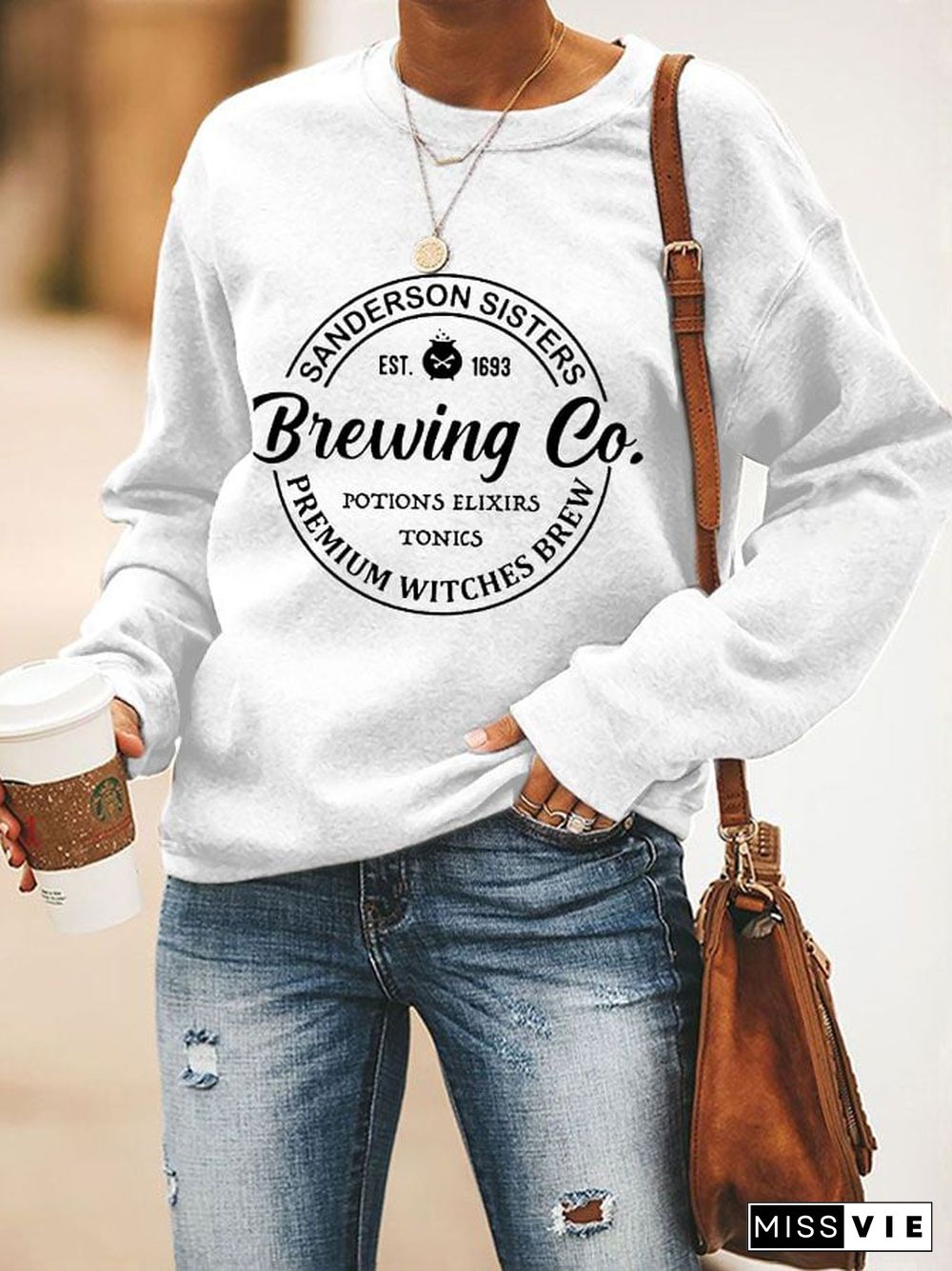 Women's Funny Halloween Sanderson Sisters Brewing Co. Casual Sweatshirt