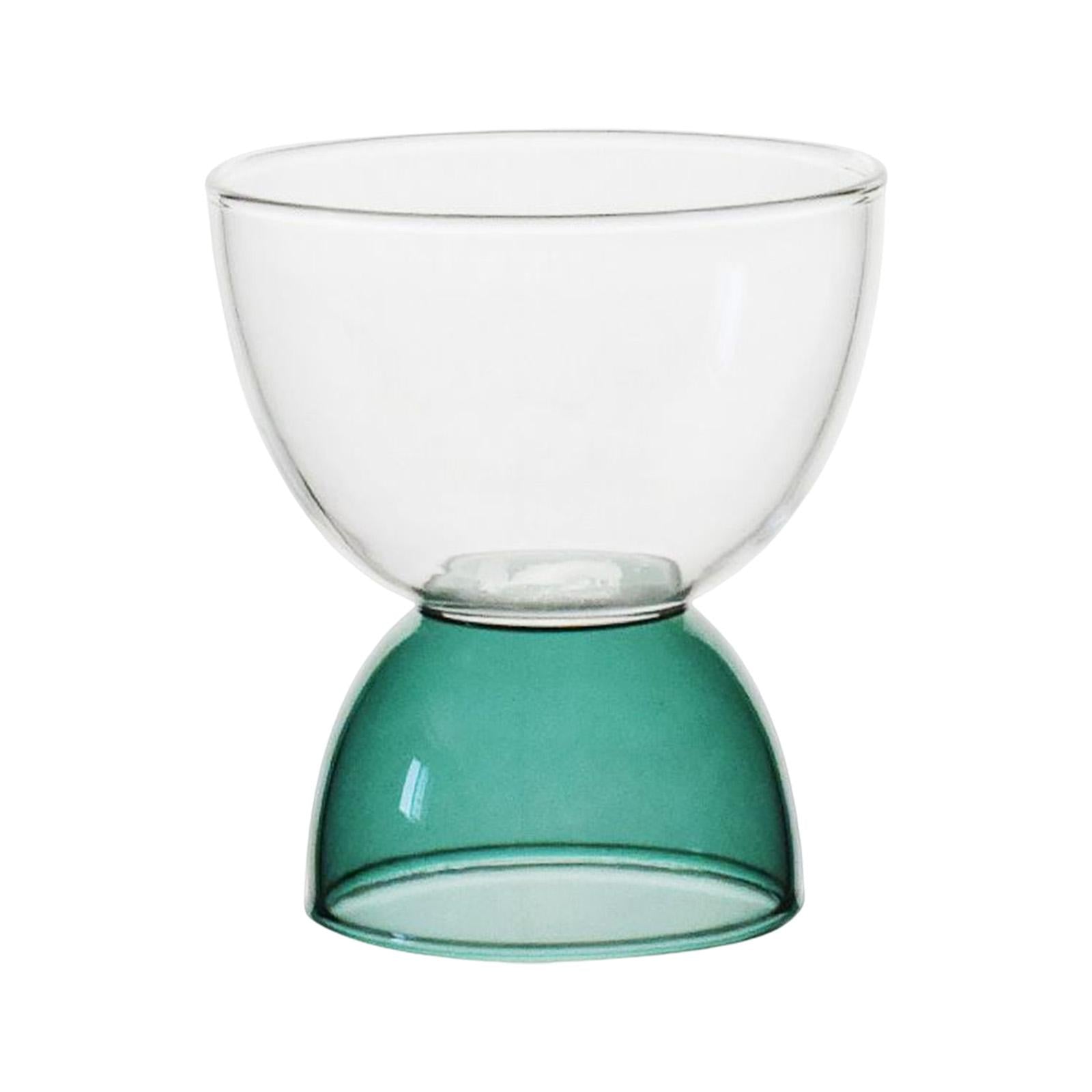 Glass Dessert Bowls Cocktail Glass Trifle Dessert Bowls Clear for Events Bar Low Green