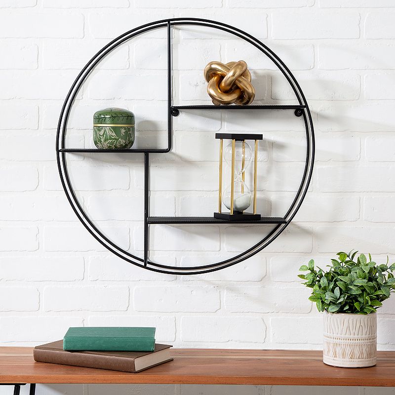 Honey-Can-Do Rustic Circular Wall Shelf