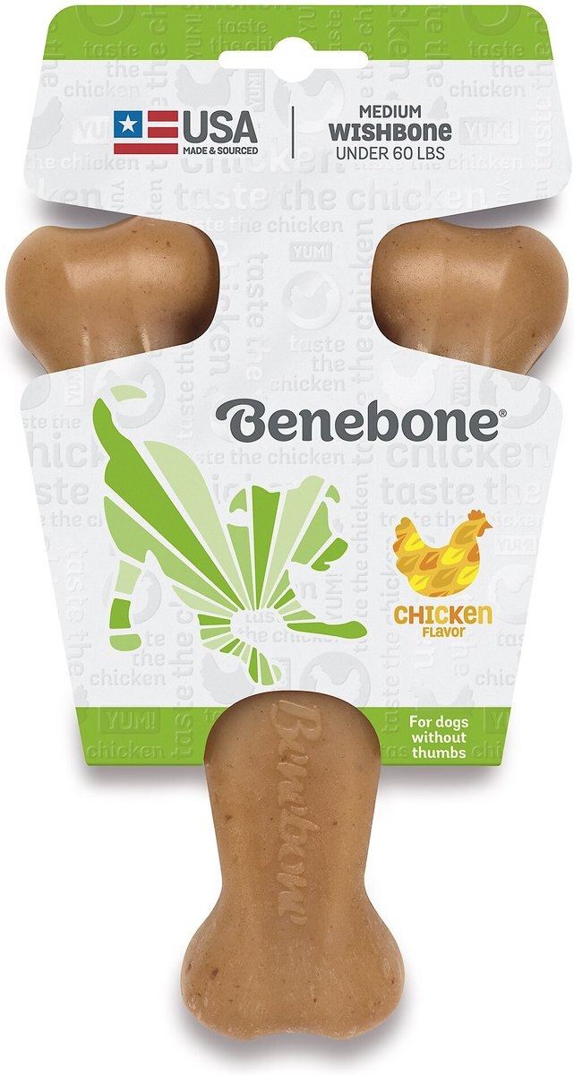 Benebone Rotisserie Chicken Flavor Wishbone Tough Dog Chew Toy