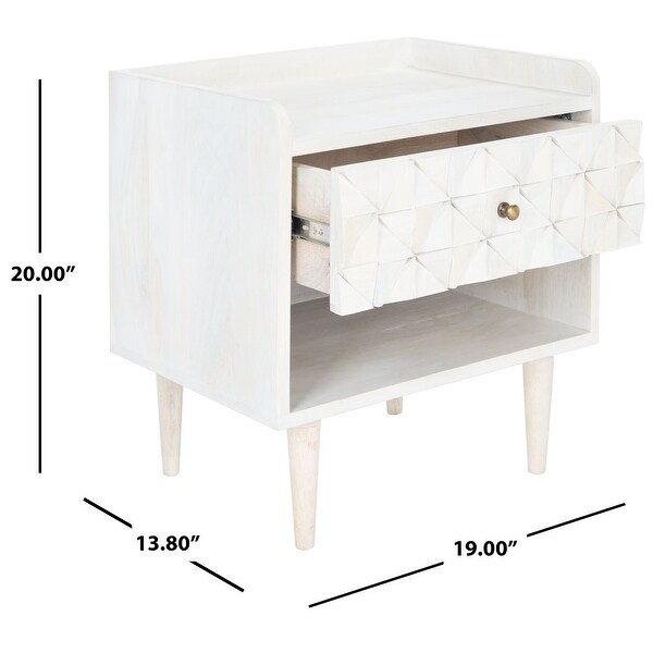 SAFAVIEH Zinnia 1-Drawer 1-Shelf Accent Table Nightstand - - 19484516