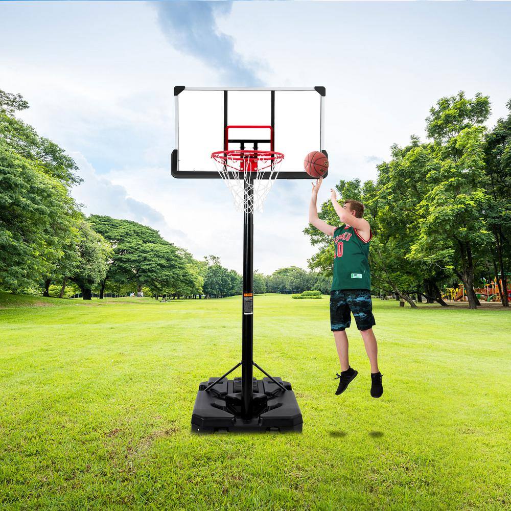 TIRAMISUBEST Portable Basketball HoopGoal with 6.6 ft. to 10 ft. H Adjustment for Youth and Adults MS1XY96479AAJ-C