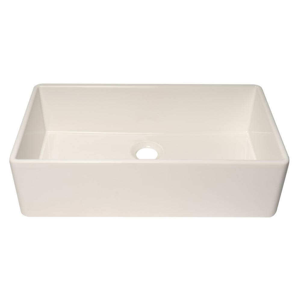 ALFI BRAND Farmhouse Fireclay 35.88 in. Single Bowl Kitchen Sink in White AB536-W