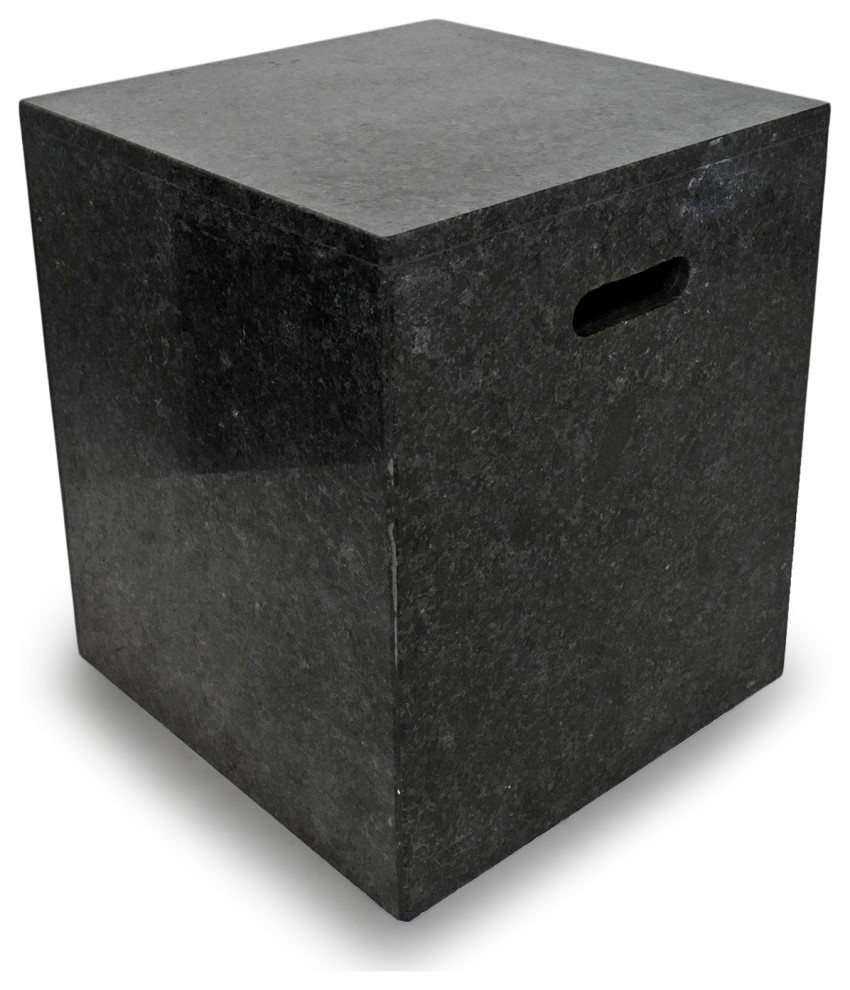 Black Marble Cube Stool / Table   Transitional   Side Tables And End Tables   by Design Mix Furniture  Houzz